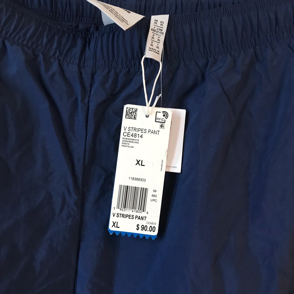 Adidas V Stripes Track Pants Indigo XL - Picture 3 of 4